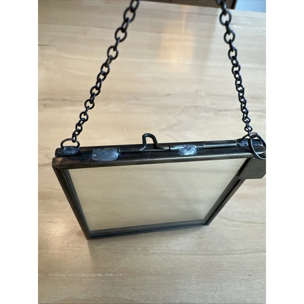 Hearth & Hand Christmas Ornament Hinged Picture Frame Glass  3